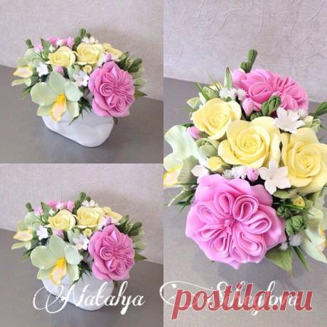 Все композиции и цветы это ручная работа! Цветы вылеплены из полимерной глины! Приглашаю в группу vk. com/flowers _by_natalie