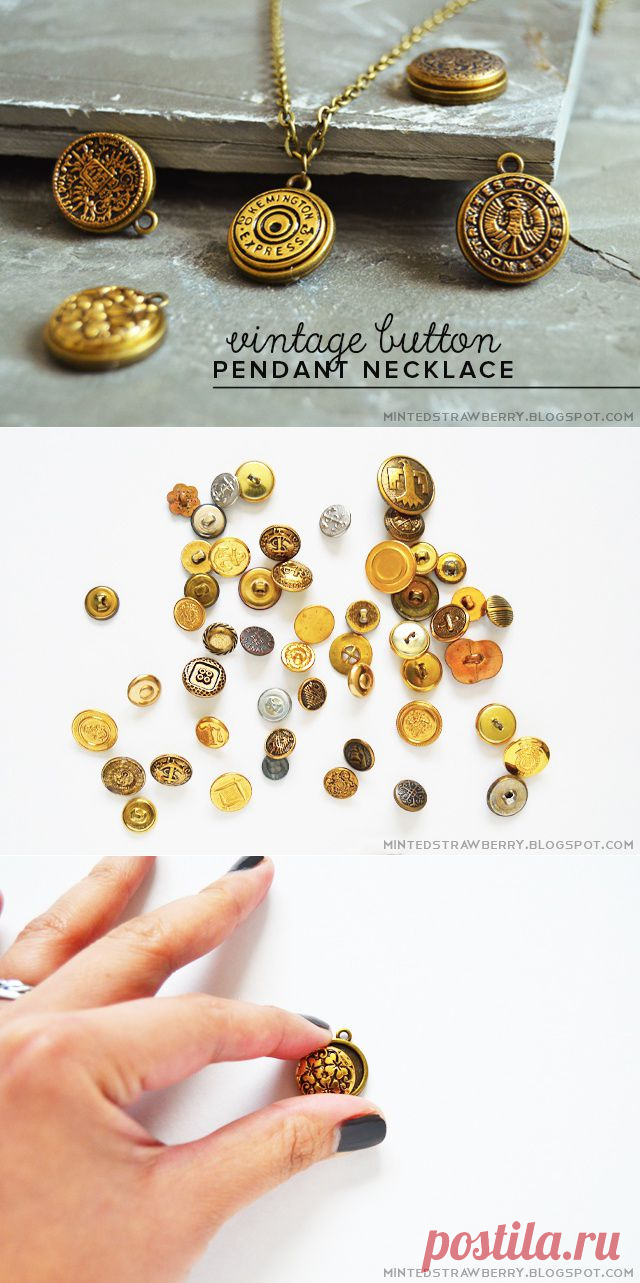 "Антикварные кулоны" из пуговок (Diy) / Украшения и бижутерия / ВТОРАЯ УЛИЦА