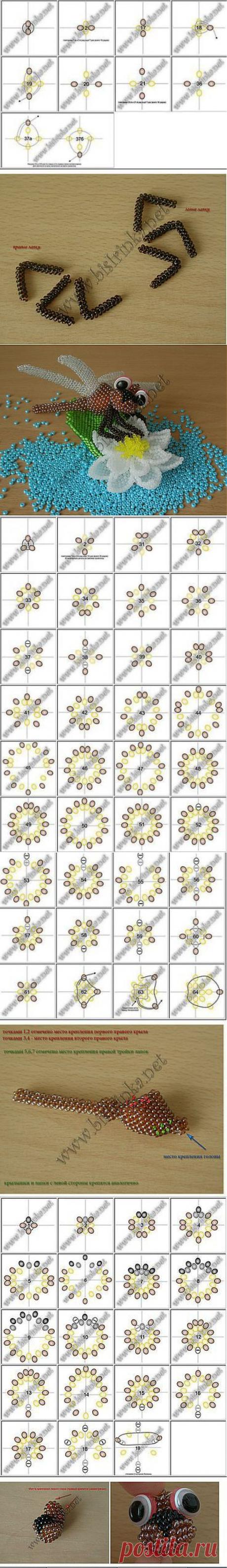 Стрекоза из бисера
