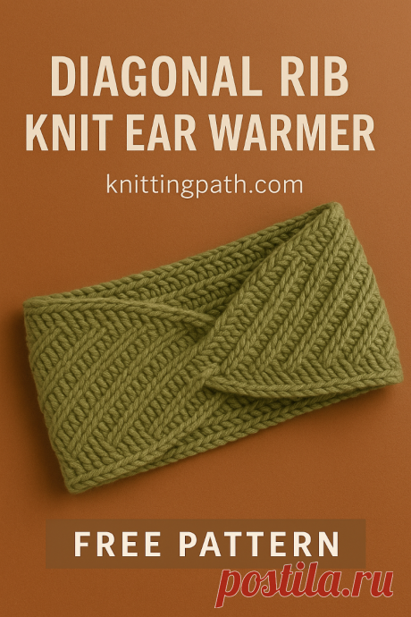 Diagonal Rib Knit Ear Warmer
