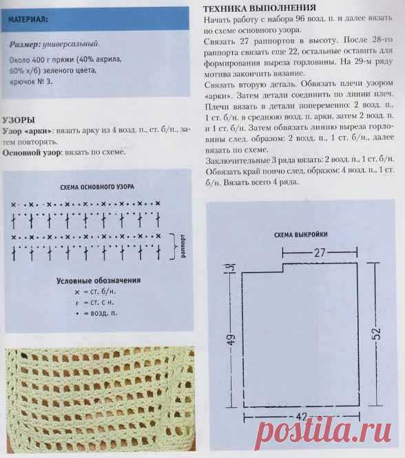 Пончо в сеточку