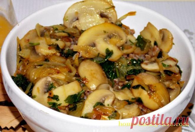 Постная гречка с грибами/Сайт с пошаговыми рецептами с фото для тех кто любит готовить