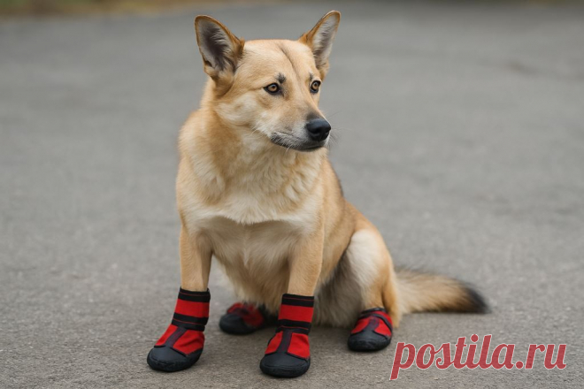 🐾👟 Собачьи ботинки — не мода, а защита!
От горячего асфальта ☀️, реагентов 🧪, льда 🧊 и обморожений ❄️.
Комфорт, безопасность и чистые лапы после каждой прогулки 🐶✨

#Собаки #ЗаботаОПитомцах #СоветыХозяевам 
Изображение от chatGPT