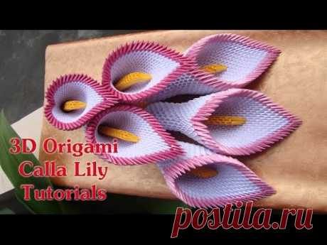 HOW TO MAKE 3D ORIGAMI CALLA LILY | DIY PAPER CALLA LILY FLOWER