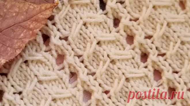 Фактурный узор с эффектом колоска.🧶❤️🍁