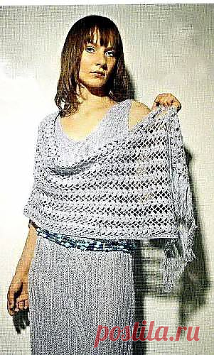 Серый палантин связанный крючком . - Схемы вязания палантинов - Схемы для вязания - Уроки вязания крючком - Вязание крючком, мотивы, схемы для вязания крючком