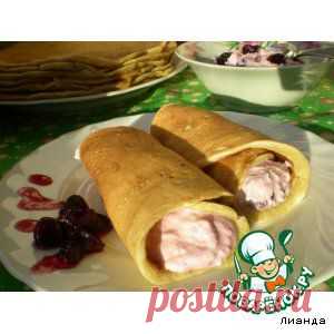 Ржаные блины с яблоком и творогом - кулинарный рецепт