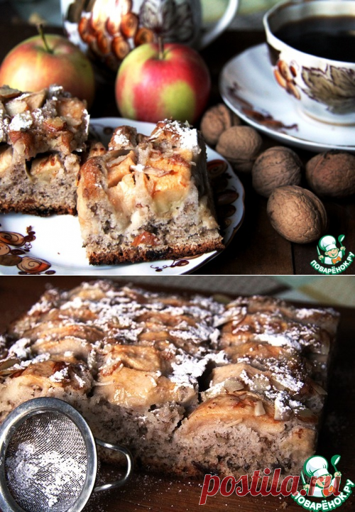 Яблочный пирог с изюмом и орехами – кулинарный рецепт