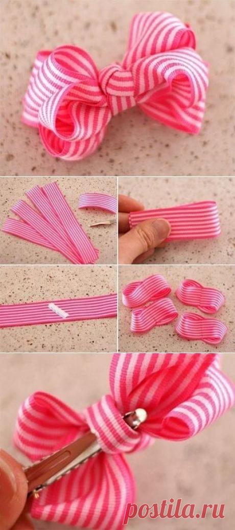 БАНТ - ЗАКОЛКА !!!  **МК-фото из ленточек.