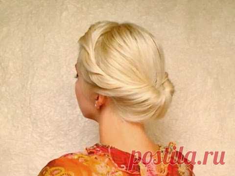 Wedding hairstyles for medium long hair tutorial Prom updo Gibson tuck roll for shoulder length
