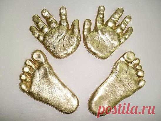 Отпечатки детских ручек и ножек своими руками!