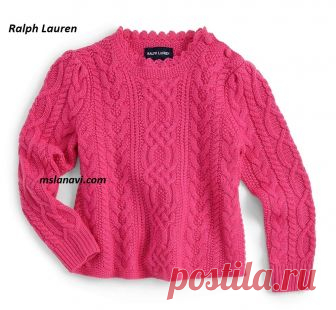 Детский свитер спицами от Ralph Lauren - СХЕМА