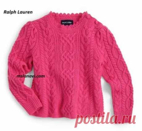 Детский свитер спицами от Ralph Lauren - СХЕМА