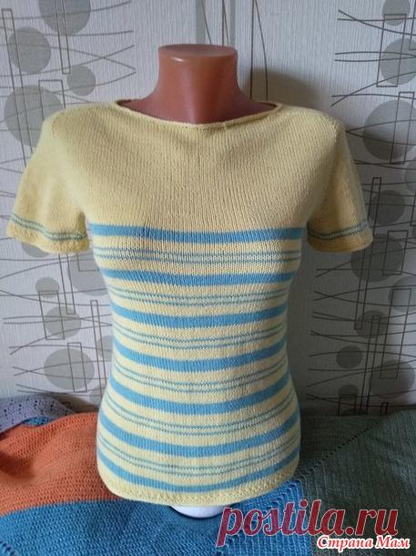 Футболка погон спицами. Жёлтый полосатик. - Вязание - Страна Мам