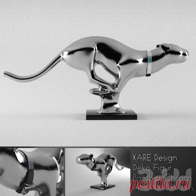 3d модели: Скульптуры - KARE Design Deko Figur Panther chrom