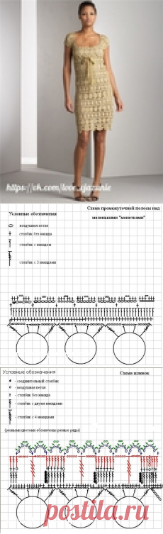 Ажурное платье крючком