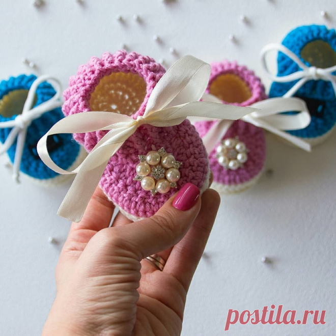 Пинетки крючком для новорожденных схема вязания описание пинеток «Baby_mocs»