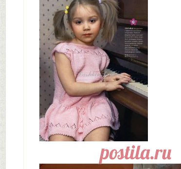 Вязаные платья для девочек (13 моделей с описанием)