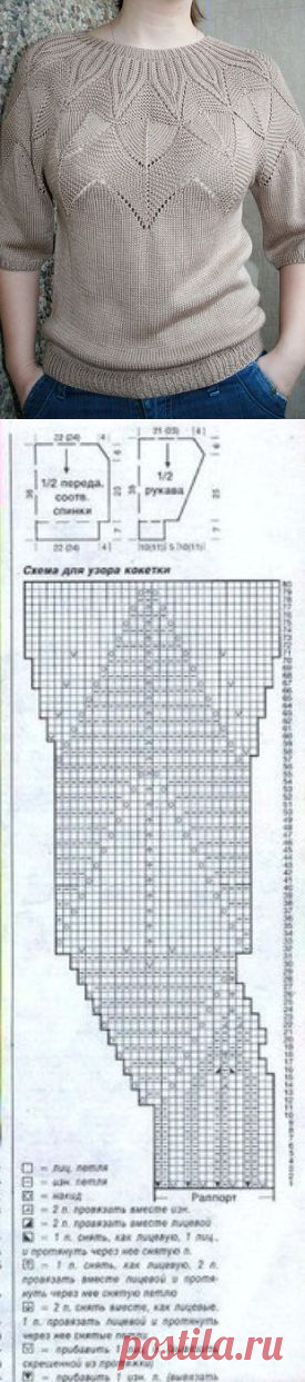 Пуловер с круглой кокеткой