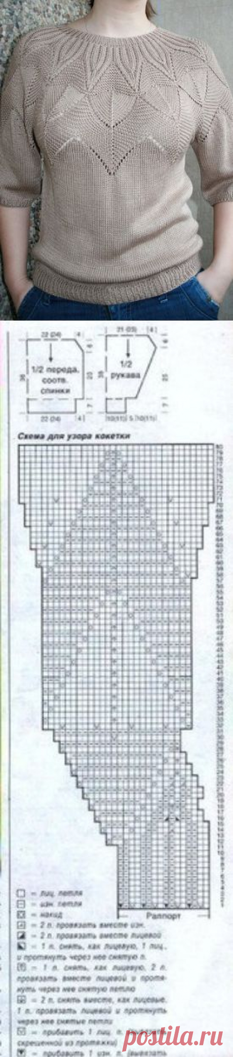 Пуловер с круглой кокеткой