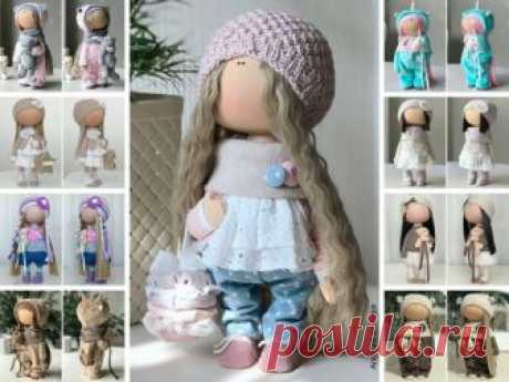 Fabric Rag Doll, Nursery Decor Doll, Girl Gift Doll, Tilda Cloth Doll, Blue Soft Doll, Teen Doll Handmade, Collection Art Doll by Yulia K Hello, dear visitors!  This is handmade textile doll created by Master Yulia K. (Sochi, Russia). All dolls stated on the photo are mady by artist Yulia K. You can find them in our shop searching by artist name: https://www.etsy.com/shop/AnnKirillartPlace?ref=hdr&search_query=yulia+k