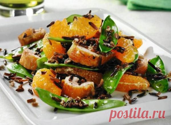 Салат с курицей и диким рисом | Кулинарный сайт