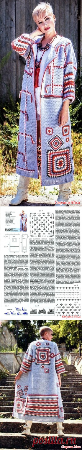 Пальто в стиле бохо. Крючок. - ВЯЗАНАЯ МОДА+ ДЛЯ НЕМОДЕЛЬНЫХ ДАМ - Страна Мам