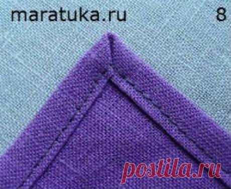 Мастер-класс обработка срезов ткани под прямым углом