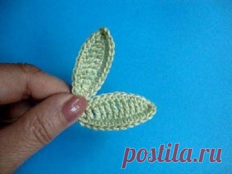 Как вязать листики Вязание крючком Урок 309 How to crochet leaf  - YouTube