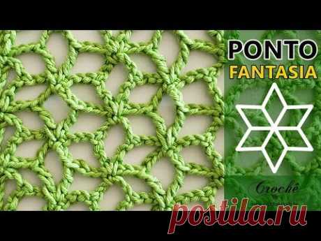 Ponto fantasia - Estrela com 6 pontas em crochê