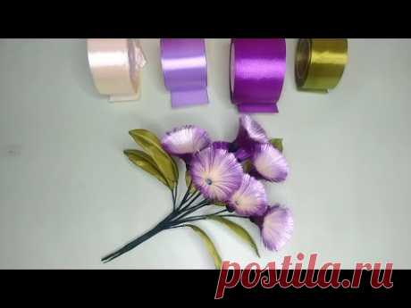 Cara Membuat Bunga Dari Pita satin | DIY | Tutorial Satin Ribbon Flower