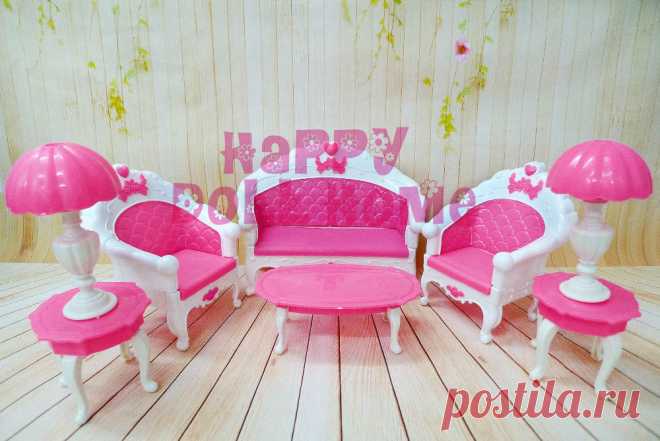 Новое Прибытие Девушки Подарок На День Рождения Пластиковые Винтаж Диван Диван Настольная Лампа 6 Шт/Комплект Аксессуаров Для Barbie Doll Для Monster High купить на AliExpress