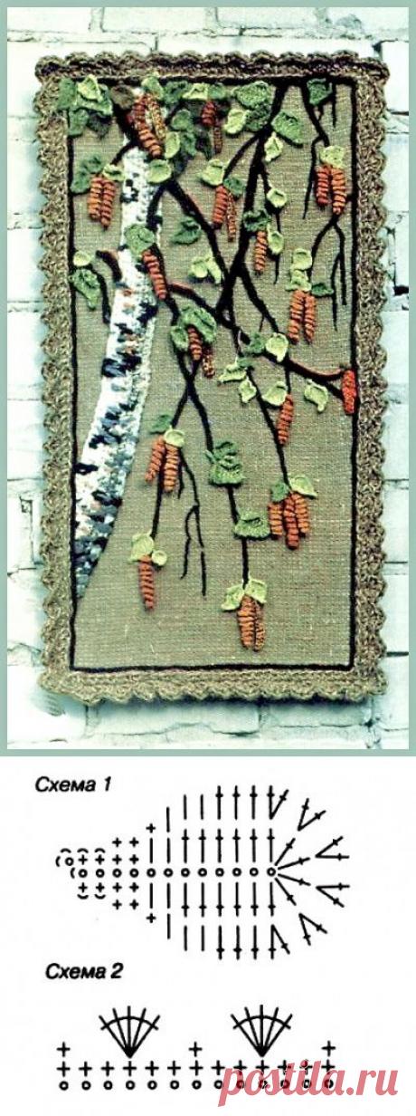 ПАННО &quot;БЕРЁЗА&quot;... несложно в исполнении... прекрасная идея для подарка...: Дневник группы «ВЯЖЕМ ПО ОПИСАНИЮ»: Группы - женская социальная сеть myJulia.ru