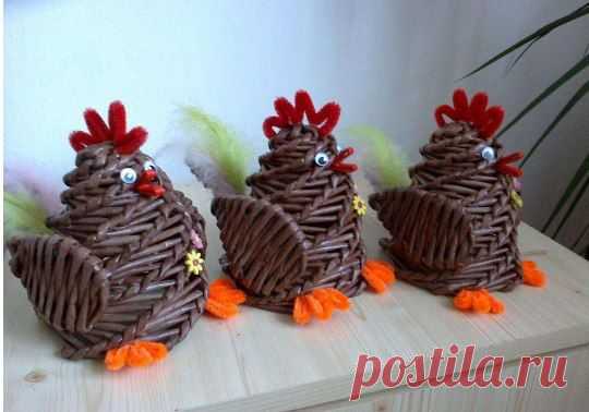 Курочки и все к Пасхе. | Плетение из газет