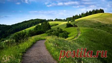 дорога тропинка холм Скачать картинку 3840x2160 дорога тропинка холм