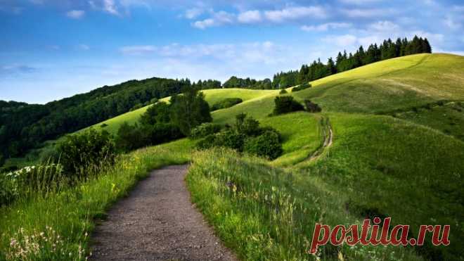 дорога тропинка холм Скачать картинку 3840x2160 дорога тропинка холм