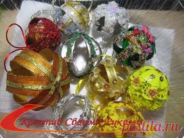 Новогодние шары из пластиковых бутылок. Оригинальный декор своими руками.