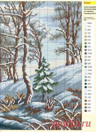 Вышиваем зимние пейзажи: часть 10