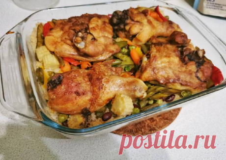 (1) Курица запечённая с рисом и овощами - пошаговый рецепт с фото. Автор рецепта Evgenia Gorina ✈️ . - Cookpad