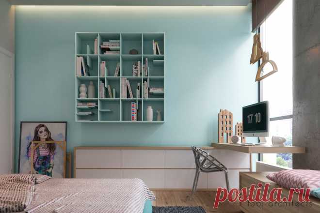 Было предложено создать лаконичный дизайн интерьера —  LOOKING AT DNIPRO, для  апартаментов, с прекрасным видом на реку Днепр.
Благодаря панорамным окнам – комнаты наполнены светом и теплом.
Прихожую ми предложили отделить перегородкой из деревянных реек. Данное решение позволило использовать как функционального элемента и декорации.
Еще одна особенность интерьера — кухня, которая «оторвана» от пола. Это решение позволило добавить легкости и воздушности дизайну.