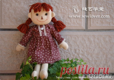 Как сшить текстильную куклу Raggedy Ann.