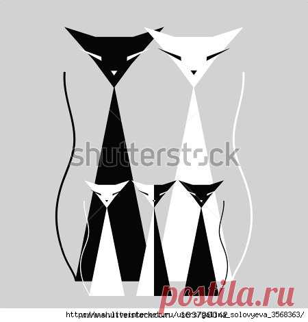 Кошки разные нужны... Идеи для аппликации: рисуем, вырезаем, шьем - 3