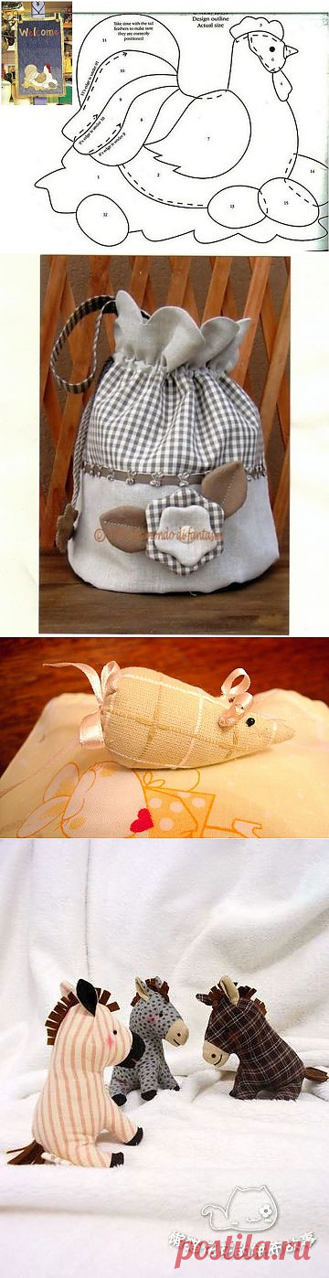 Небольшие поделки из лоскутков, игрушки.