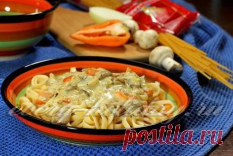 Паста с грибами и овощами: рецепт с фото