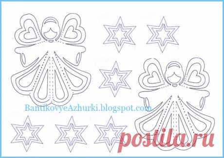 BantikovyeAzhurki.blogspot.com: Новогодние ангелочки из бумаги.