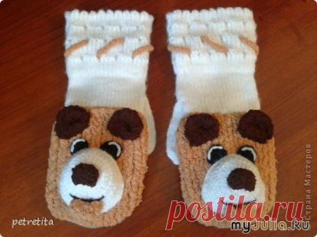 Варежки игрушки "Медвежонок". МК: Дневник группы «ВЯЖЕМ ПО ОПИСАНИЮ»: Группы - женская социальная сеть myJulia.ru