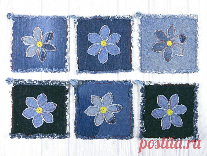 Джинсовые прихватки на кухню. Etsy