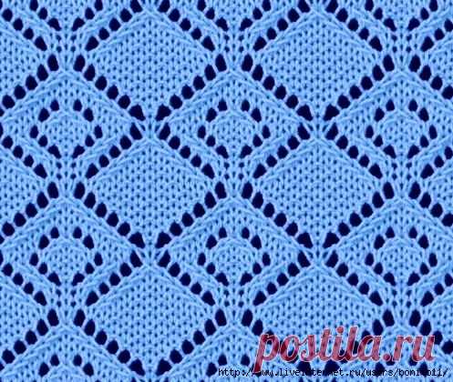 № 178 Вязание спицами ажурные ромбы — схема и описание...