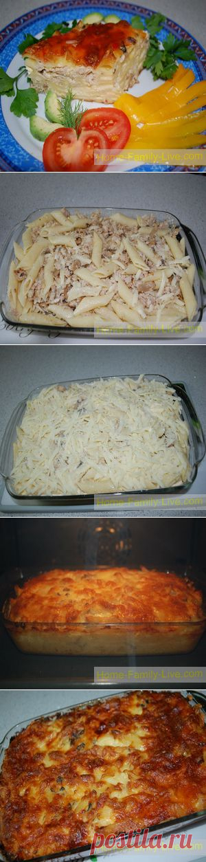 Запеканка из макарон с фаршем - Кулинарные рецепты