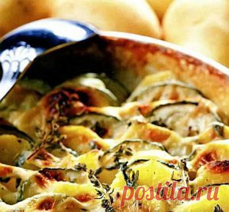 Картофельная запеканка с кабачками | Обед из ничего